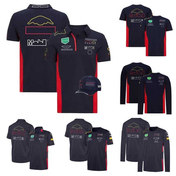 

Cycle Clothes F1 Formula 1 Racing Polo Suit Summer Short-sleeved T-shirt with the Same give away hat num 1 11 logo, Clear