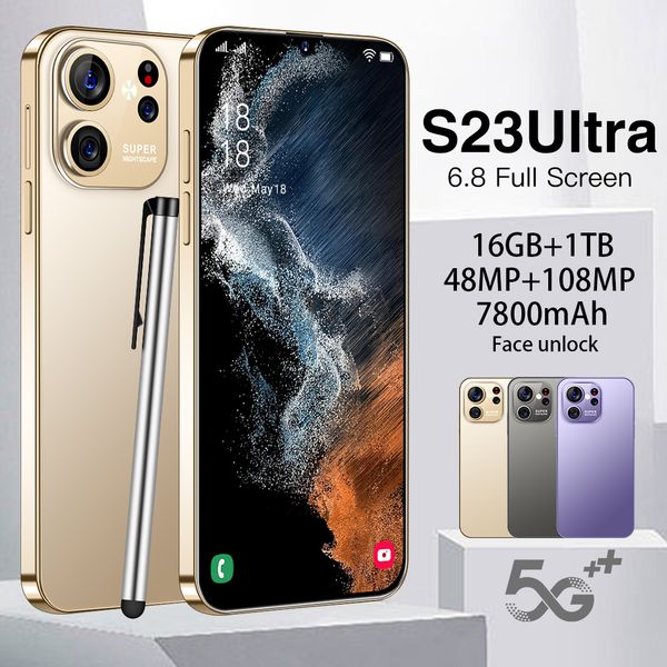 Original Brand New S23 Ultra Smartphone 6.8 Inch HD Full Screen Face ID 16GB+1TB Mobile Phones Global Version 4G 5G Cell Phone, Black
Original Brand New S23 Ultra Smartphone 6.8 Inch HD Full Screen Face ID 16GB+1TB Mobile Phones Global Version 4G 5G Cell Phone, Black