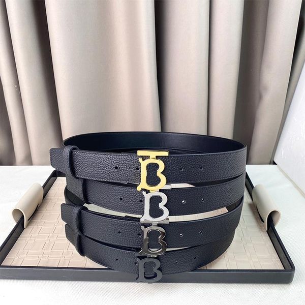 

Luxury Mens Designer Belt Genuine Leather Belts Width 3.5cm Classic Smooth Buckle Womens Letters Litchi Grain Waistbands Gold Sliver Cintura, C1