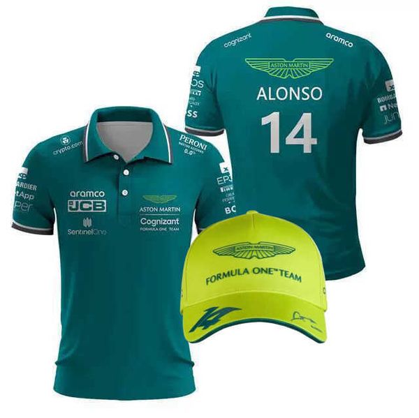 

New Season Mens T-shirts F1 Aston Martin Polo Spanish Racer Fernando t Shirts for Men High Quality Clothing Can Be Shipped Give Away Hats, Gold