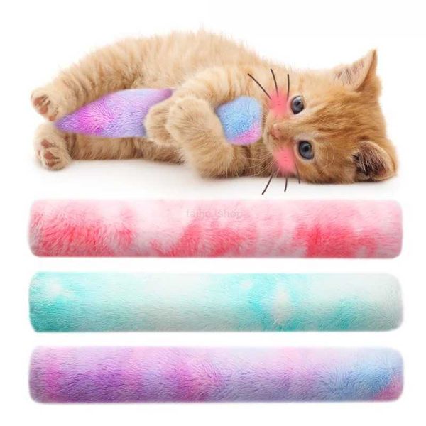 Colorful Plush Pet Cat Toy Sounding Kitten Playing Chew Scratch Catch Toy Catnip Interactive Toy for Cats Long 35cmXJ240801