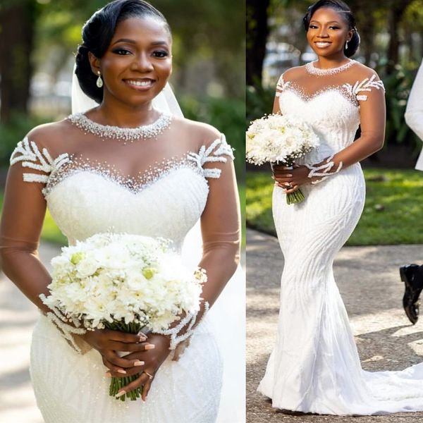 2024 Arabic Aso Ebi Plus Size Ivory Mermaid Wedding Dresses Full Sleeves Sequined Lace Elegant Bridal Gowns Dress ZJ046, Red 
2024 Arabic Aso Ebi Plus Size Ivory Mermaid Wedding Dresses Full Sleeves Sequined Lace Elegant Bridal Gowns Dress ZJ046, Red