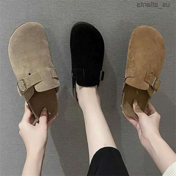 Slippers Womens Autumn Flat Cork Clogs Shoes Fashion Closed Toe Suede Platform for Women Outdoor Casual Slides Zapatos H240416, Black 
Slippers Womens Autumn Flat Cork Clogs Shoes Fashion Closed Toe Suede Platform for Women Outdoor Casual Slides Zapatos H240416, Black