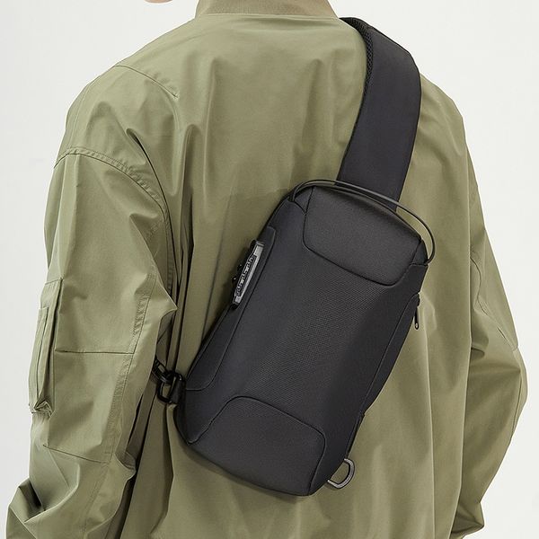 Anti-theft chest bag Men's business large capacity crossbody bag fashion brand waterproof chest bag Korean stylish men's shoulder bag, Black
Anti-theft chest bag Men's business large capacity crossbody bag fashion brand waterproof chest bag Korean stylish men's shoulder bag, Black