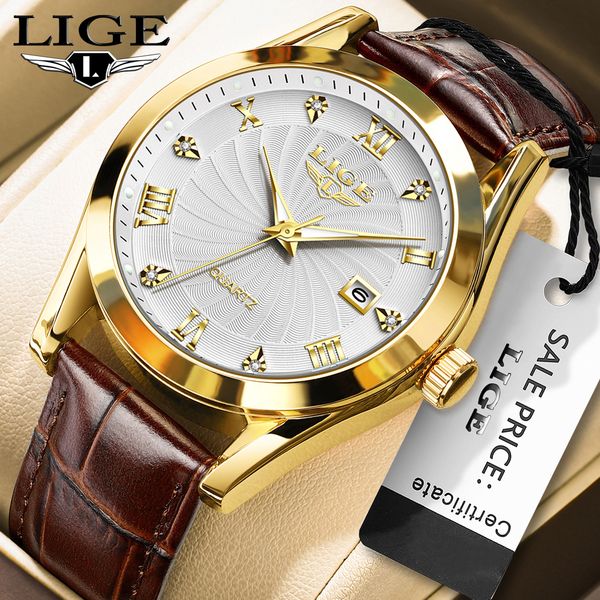 LIGE Men's Business Quartz Watch Premium Brand Watch Premium Leather strap Classic dial Men's Waterproof Watch Three pin calendar watch Holiday gifts, Golden black
LIGE Men's Business Quartz Watch Premium Brand Watch Premium Leather strap Classic dial Men's Waterproof Watch Three pin calendar watch Holiday gifts, Golden black