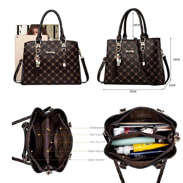 Fashionable women shoulder bags 5 colors elegant atmosphere retro printed handbag daily Joker rhombic Tote bag multi-layered tassel handbag wholesale, Red
Fashionable women shoulder bags 5 colors elegant atmosphere retro printed handbag daily Joker rhombic Tote bag multi-layered tassel handbag wholesale, Red