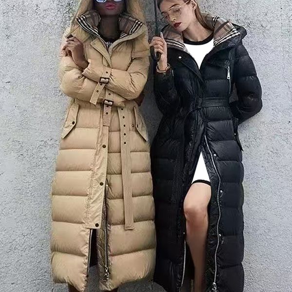 Down Jacket women designer jacket Slim hoodie winter trend high street long windbreaker thickened casual temperament with belt coat, Khaki
Down Jacket women designer jacket Slim hoodie winter trend high street long windbreaker thickened casual temperament with belt coat, Khaki
