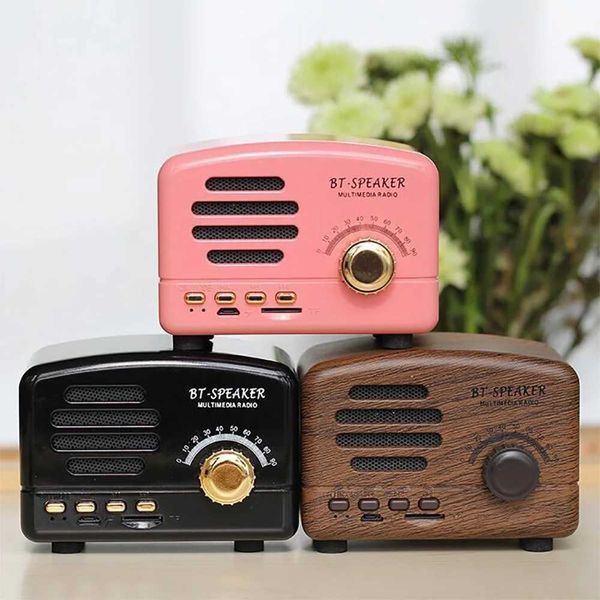 BT01 retro compatible 5.0 speaker wooden vintage strong bass enhanced volume box with FM radio Z250304