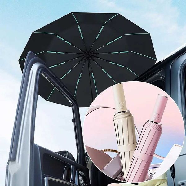 Reinforced 60-Bone Umbrella Mens Business Strong And Wind-resistant Umbrella Anti-UV Sunscreen Umbrella Womens SunnyXJ240806
