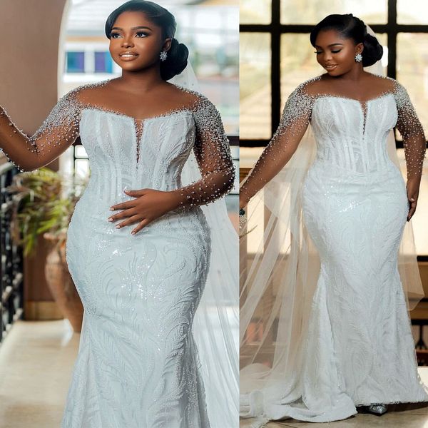 2024 Arabic Aso Ebi Plus Size Ivory Mermaid Wedding Dresses Lacefull Beaded Sheer Neck Bridal Gowns Dress Vestidos De Novia ZJ408, Red
2024 Arabic Aso Ebi Plus Size Ivory Mermaid Wedding Dresses Lacefull Beaded Sheer Neck Bridal Gowns Dress Vestidos De Novia ZJ408, Red