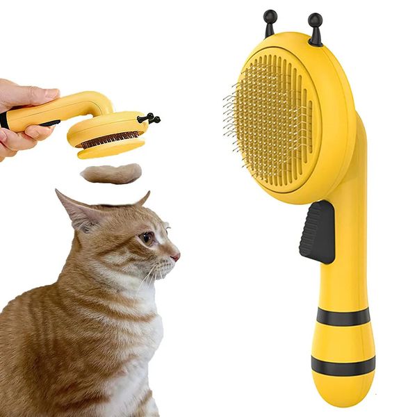 Bee Shape Pet Comb Cat Dog Grooming Brush Puppy Self Cleaning Slicker Brush Cat Shedding Brush Massage Comb Removes Tangled Hair 240807
