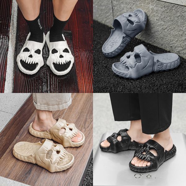 Fashion shoes men's Summer rubber flat Skull head decoration bottom Slippers Black white gray Bathroom sandal outdoor Pool sandy beach Slippers Size 40-45, Grey
Fashion shoes men's Summer rubber flat Skull head decoration bottom Slippers Black white gray Bathroom sandal outdoor Pool sandy beach Slippers Size 40-45, Grey