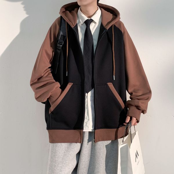Hooded cardigan sweatshirt men's spring new fashion brand couple jacket loose trendy jacket men, Round neck 3241 apricot black
Hooded cardigan sweatshirt men's spring new fashion brand couple jacket loose trendy jacket men, Round neck 3241 apricot black