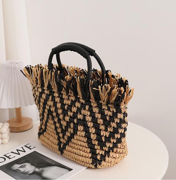 Simplicity women shoulder bag 2 colors large capacity fringed beach bag sweet little fresh woven striped handbag summer seaside holiday beach backpack, Black
Simplicity women shoulder bag 2 colors large capacity fringed beach bag sweet little fresh woven striped handbag summer seaside holiday beach backpack, Black