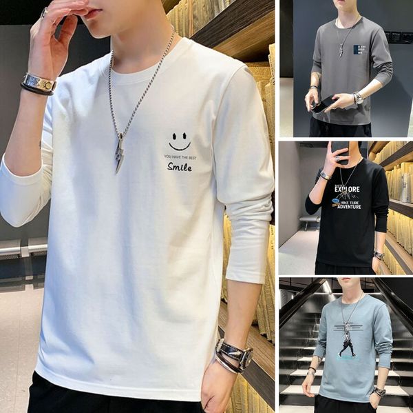 Spring and Autumn Men's Cotton Long Sleeve T-shirt, New Round Neck Loose and Versatile Base T-shirt, 22 white
Spring and Autumn Men's Cotton Long Sleeve T-shirt, New Round Neck Loose and Versatile Base T-shirt, 22 white
