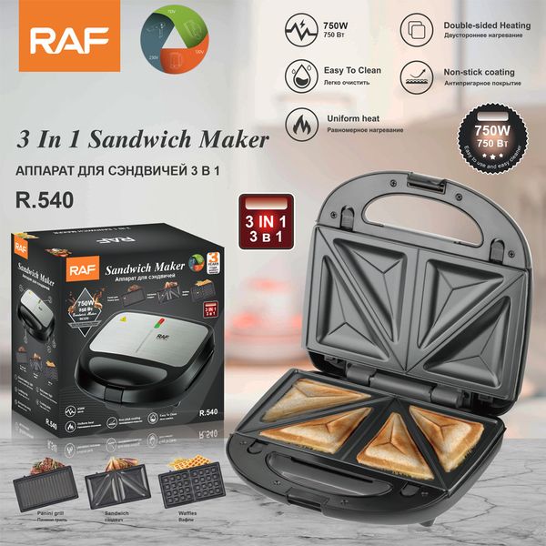 RAF European Standard Three in One Sand hine Breakfast hine Double sided Heating Multi functional Baked Waffles hine
RAF European Standard Three in One Sand hine Breakfast hine Double sided Heating Multi functional Baked Waffles hine