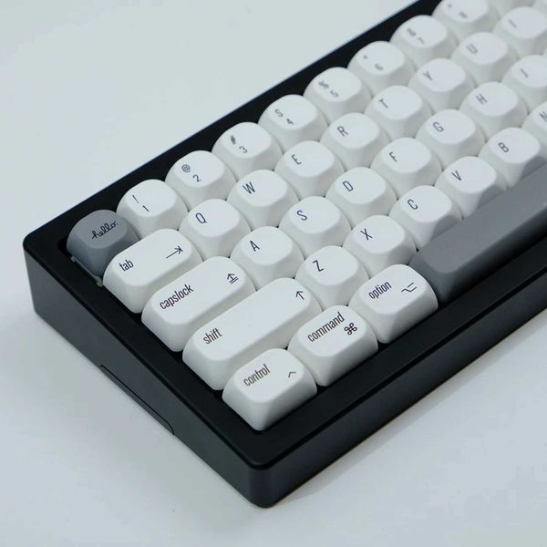 Style Minimalist White Theme MOA Keycaps PBT 138 Keys Korean Russian English for 60/84/98/108 Mechanical KeyboardsCL240709