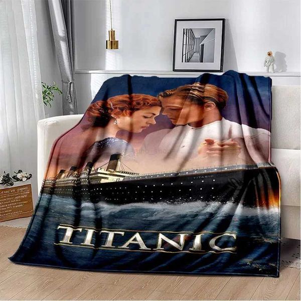 3D Print Titanic Movie Poster BlanketSoft Throw Blanket for Home Bedroom Bed Sofa Picnic Travel Office Rest Cover Blanket KidsXJ240813