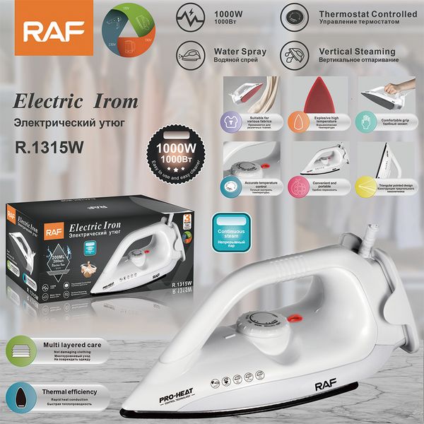 RAF European standard dry and wet dual-purpose steam iron, handheld ironing hine, electric iron for household use 1000W R. 1315
RAF European standard dry and wet dual-purpose steam iron, handheld ironing hine, electric iron for household use 1000W R. 1315