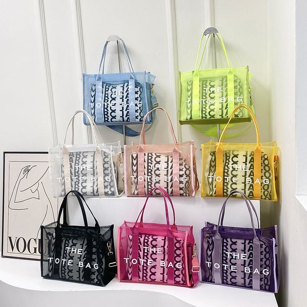 Street tide summer large capacity women's one shoulder messenger bag Joker leisure mesh fabric jelly bag energetic fashion letter design bright color tote bag, Peach
Street tide summer large capacity women's one shoulder messenger bag Joker leisure mesh fabric jelly bag energetic fashion letter design bright color tote bag, Peach