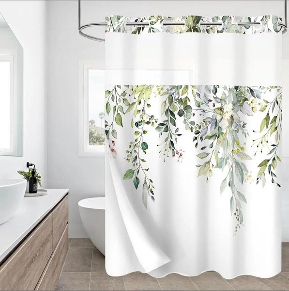 Polyester printed large ring shower curtain splicing plant green leaf cloth washable waterproof fabric
Polyester printed large ring shower curtain splicing plant green leaf cloth washable waterproof fabric