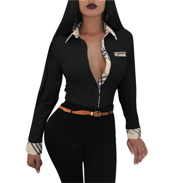 Women's Blouses & Shirts Spring Autumn Solid Shirt 2024 Femme Plaid Trim Buttoned Up Casual Long Sleeve Blouse Office Ladies Elegant Outfits, Color 1
Women's Blouses & Shirts Spring Autumn Solid Shirt 2024 Femme Plaid Trim Buttoned Up Casual Long Sleeve Blouse Office Ladies Elegant Outfits, Color 1