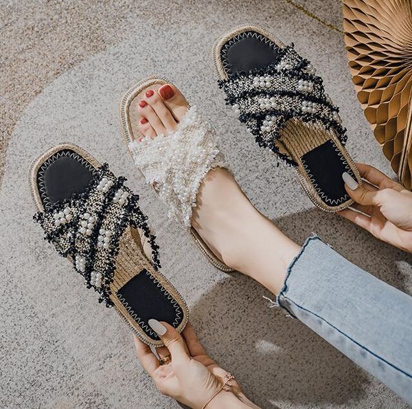 Fashionable summer womens sandals Bohemian woven plus size women's slippers sweet and lovely Pearl straw slippers ladies tassel flat summer sandals wholesale, Black
Fashionable summer womens sandals Bohemian woven plus size women's slippers sweet and lovely Pearl straw slippers ladies tassel flat summer sandals wholesale, Black