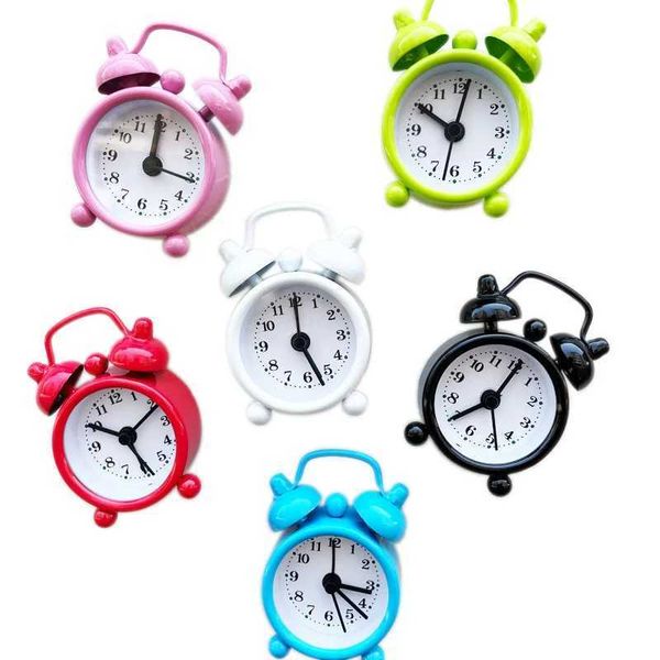 Portable Mini Alarm Clock Retro Round Number Clock Double Bell Desk Table Clock Durable Digital Quartz Clock Home DecorationM240814