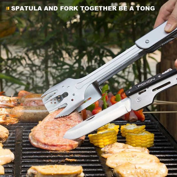 ROXON 6-in-1 Stainless Steel Tool spatula fork BBQ Tonga Bottle Opener Multi ToolX240815, White
ROXON 6-in-1 Stainless Steel Tool spatula fork BBQ Tonga Bottle Opener Multi ToolX240815, White