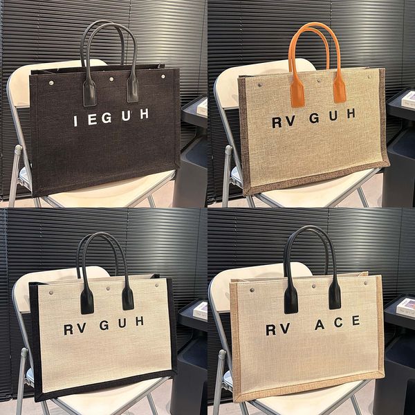 Designer Women Rive Gauche Camvas Shopping Bag France Brand Leather Handle Sandy Beach Tote Handbag Lady Large Capacity Mom Shopper Bags 48cm, Beige+natural
Designer Women Rive Gauche Camvas Shopping Bag France Brand Leather Handle Sandy Beach Tote Handbag Lady Large Capacity Mom Shopper Bags 48cm, Beige+natural
