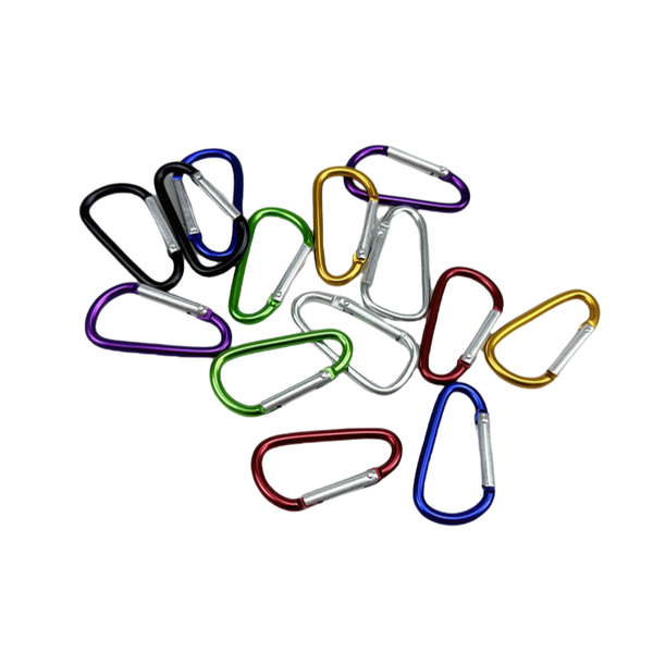 100pcs Aluminium alloy metal various colors D-shaped carabiner Climbing button hook buckle
100pcs Aluminium alloy metal various colors D-shaped carabiner Climbing button hook buckle