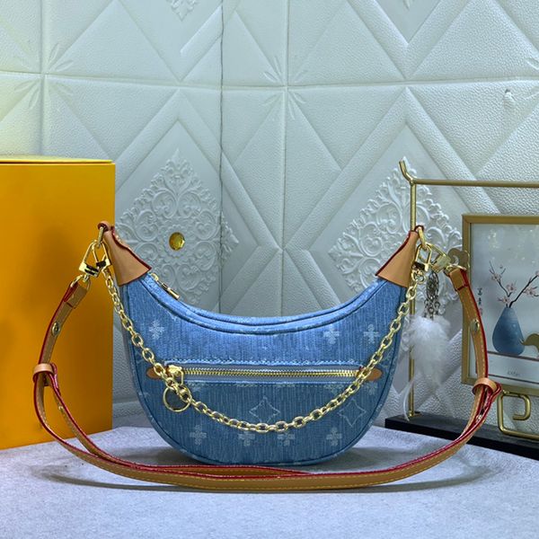 Luxury Handbag Designer Ladies Light Blue Jean Purse Half Moon Bag With Adjustable Belt Cross Shoulder Crossbody Bag Crescent Bag
Luxury Handbag Designer Ladies Light Blue Jean Purse Half Moon Bag With Adjustable Belt Cross Shoulder Crossbody Bag Crescent Bag