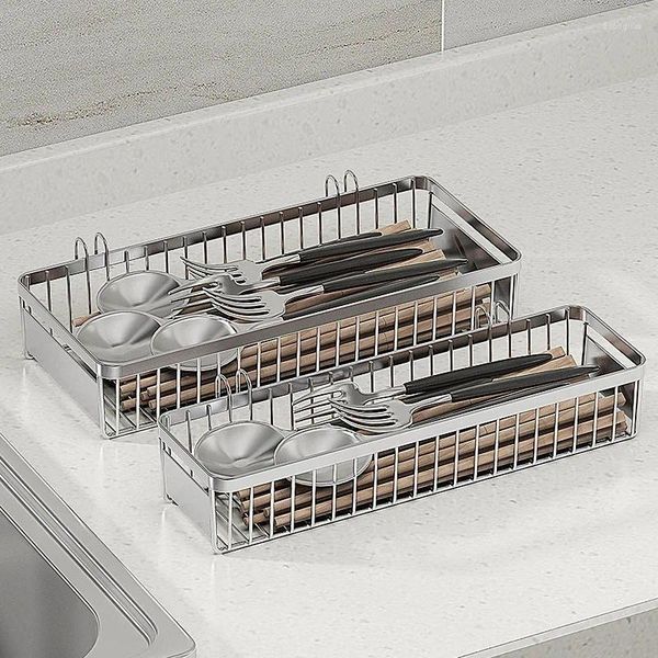 Kitchen Storage Hanging Cutlery Holder Drainer Spoon Fork Chopstic Basket Rack Accessories 304 Stainless Steel Tool Organizer
Kitchen Storage Hanging Cutlery Holder Drainer Spoon Fork Chopstic Basket Rack Accessories 304 Stainless Steel Tool Organizer