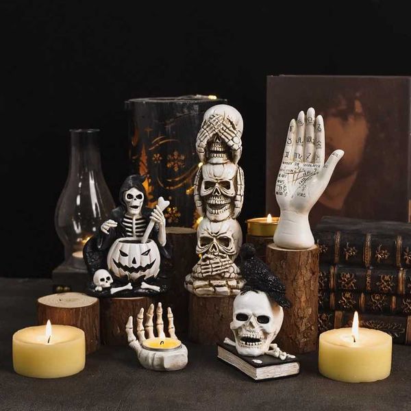 Ornaments Resin Ghost Skull Crow Decor Desk Statue for Home Party Bar Haunted House Halloween Sculpture Props CL240819
Ornaments Resin Ghost Skull Crow Decor Desk Statue for Home Party Bar Haunted House Halloween Sculpture Props CL240819
