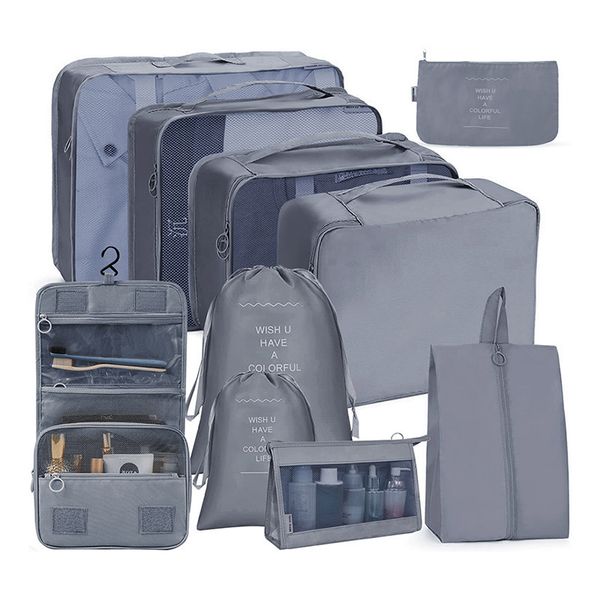Explosive travel storage bag eight piece set storage bag clothing sorting portable large capacity luggage compartment classified, Blue
Explosive travel storage bag eight piece set storage bag clothing sorting portable large capacity luggage compartment classified, Blue