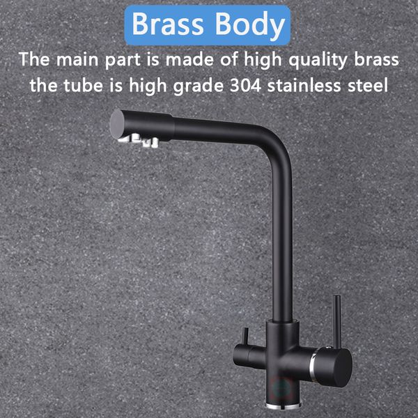 Kitchen faucet copper body stainless steel faucet hot and cold water faucet pure water faucet 360 degree swivel matte black
Kitchen faucet copper body stainless steel faucet hot and cold water faucet pure water faucet 360 degree swivel matte black