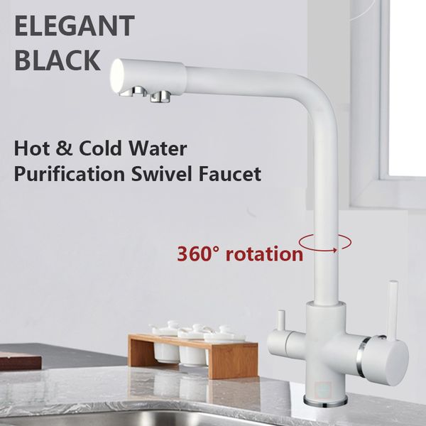 Kitchen faucet copper body stainless steel faucet hot and cold water faucet pure water faucet 360 degree swivel white
Kitchen faucet copper body stainless steel faucet hot and cold water faucet pure water faucet 360 degree swivel white