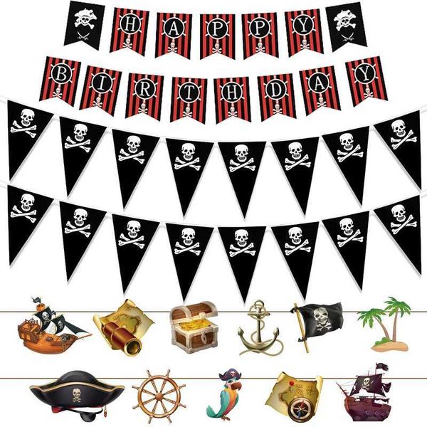 Pirate Party Banner Pirate Ship Skull