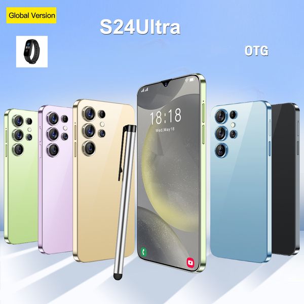 6.5inch 5G Ultra Cell Phones Unlock Touch play Screen S24 Mobile phone Local Warehousee Android s24 Smartphone Camera Telephone HD Display Face Recognition