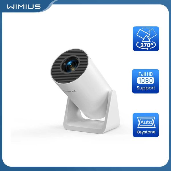 Wimius Mini projector 1080p support with 270 rotating bracket 300 ANSI 5G WiFi Bluetooth Auto Keystone Home Projector CL240820