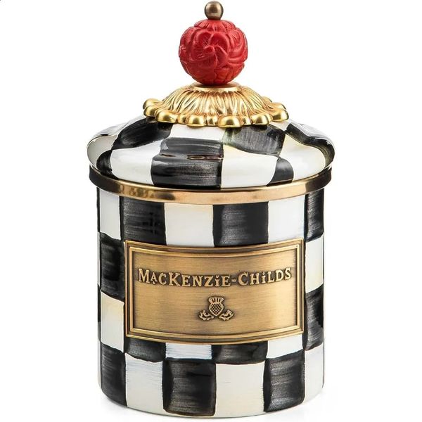 Courtly Check Enamel Canister Black-and-White Kitchen Storage Container with Lid Mini 240820
Courtly Check Enamel Canister Black-and-White Kitchen Storage Container with Lid Mini 240820
