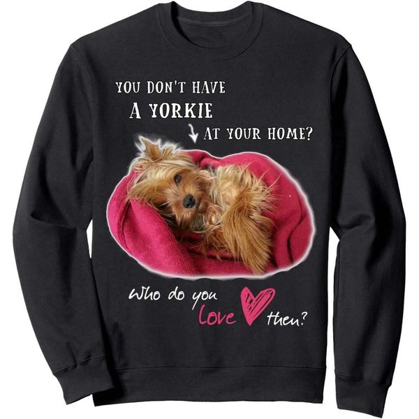 Long Sleeve Shirts for Men sweatshirt Lovely Yorkie — compare prices at CompareOffers