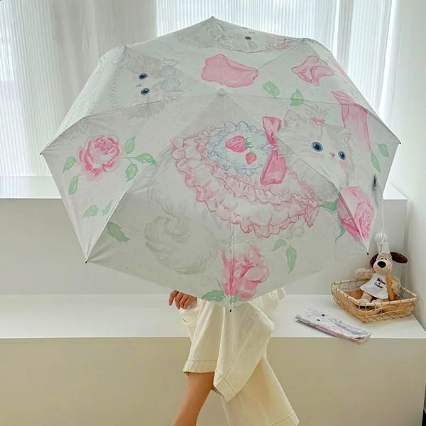 Kawaii Kitten Printed Portable Folding Sunshade Parasol Women Sunscreen UV Rainy Sunny Dual-use Compact Cute Umbrella 240820
Kawaii Kitten Printed Portable Folding Sunshade Parasol Women Sunscreen UV Rainy Sunny Dual-use Compact Cute Umbrella 240820