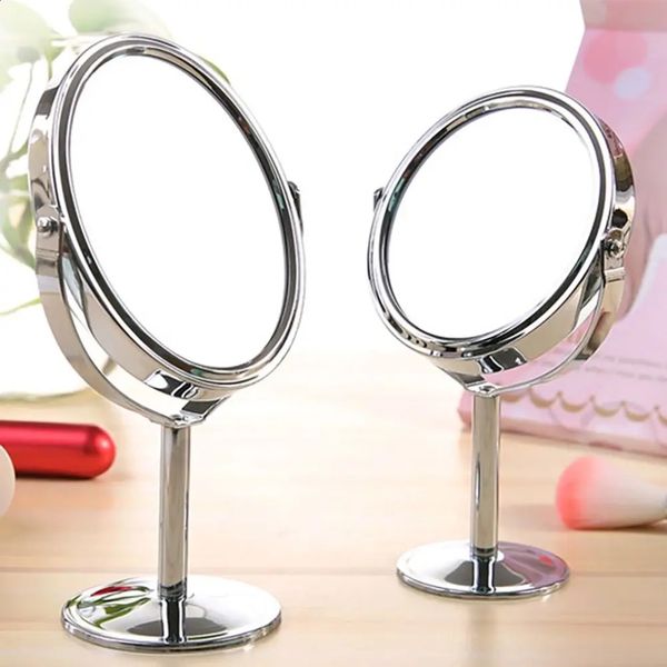 360° Rotatable Stand Makeup Mirror Desktop Double Cosmetic Mirror Oval Nordic Makeup Mirror Portable Small Mirror 240822