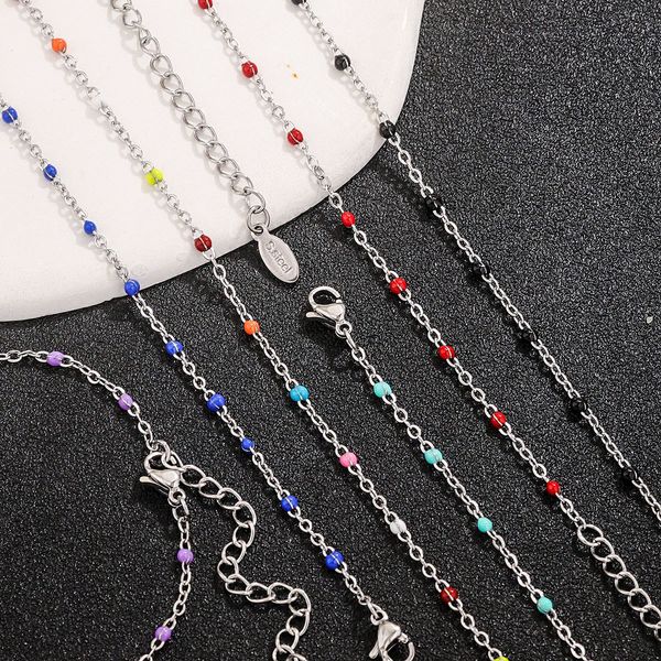 Drip oil bracelet titanium steel niche design enamel cross chain bead jewelry bracelet
Drip oil bracelet titanium steel niche design enamel cross chain bead jewelry bracelet