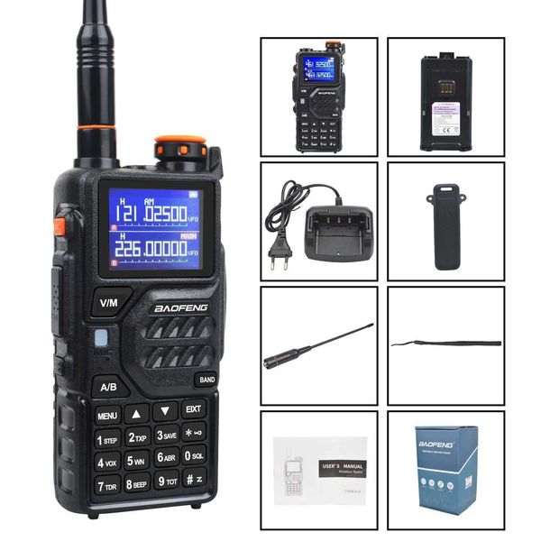 Walkie Talkie Baofeng K5Plus Tri-band Tx Six-band Rx 8W 999Ch Wireless Frequency Copy Scrambler Vox NoAA FM Radio K5PLUS M240821