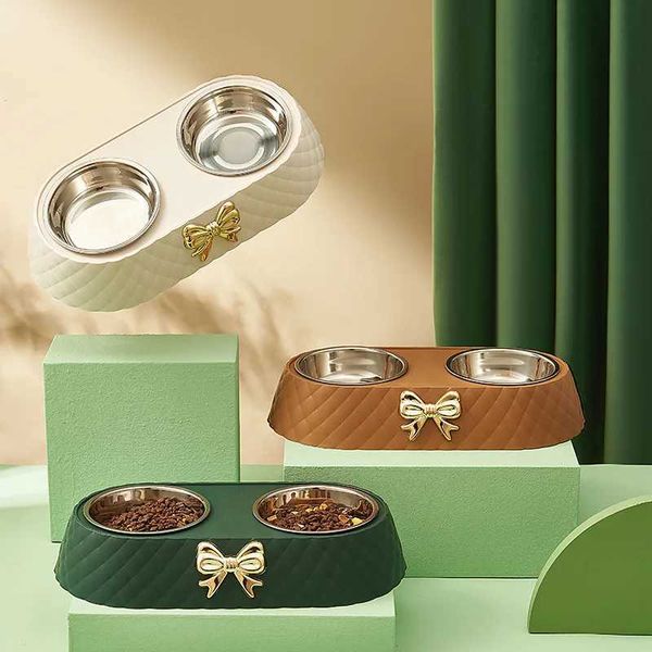 Supplies Bow Cat Food Dog Bowl Stainless Steel Pet Accessories Feeding Beverage Double BowlX240823
Supplies Bow Cat Food Dog Bowl Stainless Steel Pet Accessories Feeding Beverage Double BowlX240823