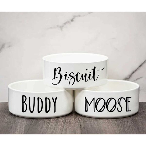 Customized ceramic personalized food with names dog food/water small and large bowls for new puppies cat feeder BX240823
Customized ceramic personalized food with names dog food/water small and large bowls for new puppies cat feeder BX240823