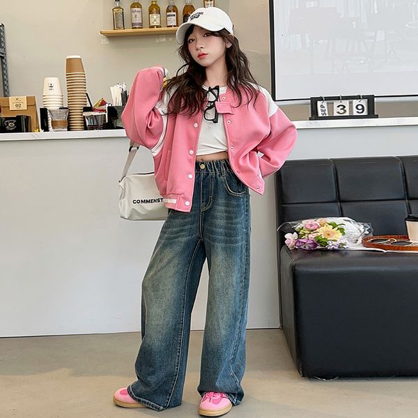 2024 Girls' Baseball Jacket, Contrasting Color Loose Fit Spring Autumn Varsity Jacket, Pink
2024 Girls' Baseball Jacket, Contrasting Color Loose Fit Spring Autumn Varsity Jacket, Pink