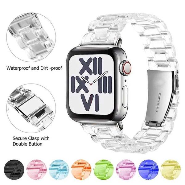 Watch Band Transparent Resin Strap For iwatch Band 42mm 40mm Correa 44mm 38mm Link Smart Bracelet Iwatch Series 8 7 6 5 SE 45MM M240824